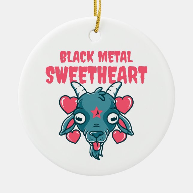 Cute Goat Head Baphomet Ceramic Tree Decoration (Front)