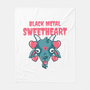 cute goat head baphomet fleece blanket