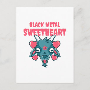 cute goat head baphomet holiday postcard