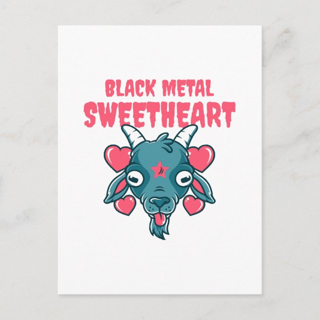  cute goat head baphomet holiday postcard (Front)