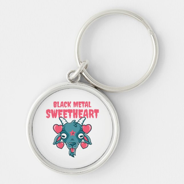  cute goat head baphomet key ring (Front)