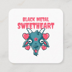 cute goat head baphomet square business card