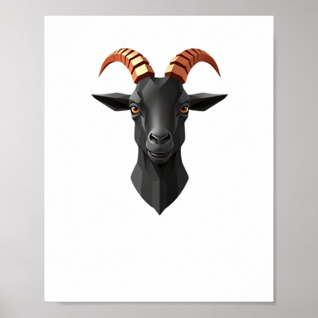 Cute Goat Hear 3d - Animals World Sticker  Poster (Front)