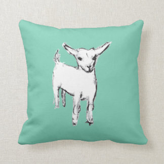 Cute goat kid throw pillow