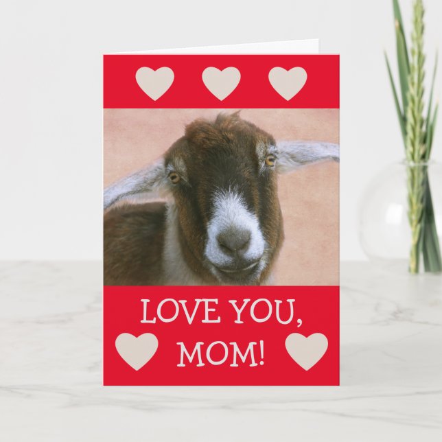 Cute Goat Mother's Day Holiday Card (Front)