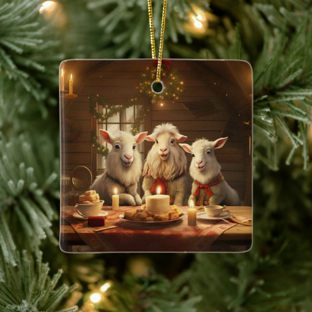 Cute Goat Ornament Decor, Gifts for Goat Lovers  (Tree)