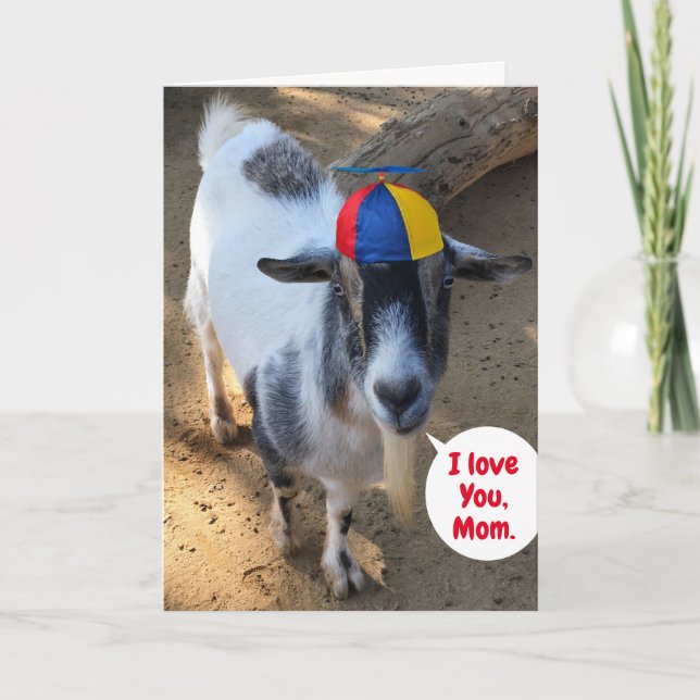 Cute Goat Photo Favourite Kid Mother's Day Card (Front)