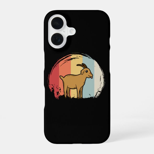 Cute Goat Retro iPhone 16 Case (Back)