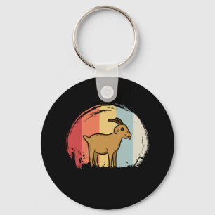 Cute Goat Retro Key Ring