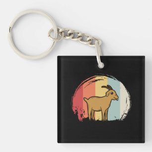 Cute Goat Retro Key Ring