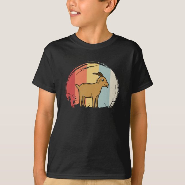 Cute Goat Retro T-Shirt (Front)