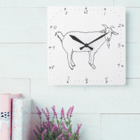 Cute Goat Simple Line Drawing Quirky Animal Art