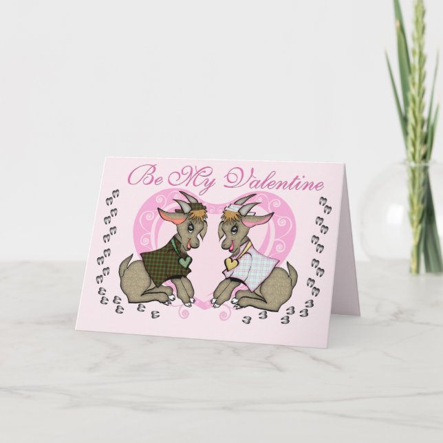Cute Goat Valentine Holiday Card (Front)