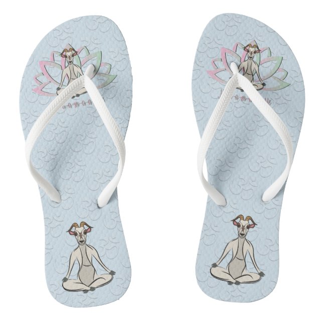 CUTE GOAT YOGA | Namaste GetYerGoat™ Flip Flops (Footbed)