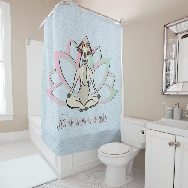 CUTE GOAT YOGA | Namaste GetYerGoat™ Shower Curtain (In Situ)