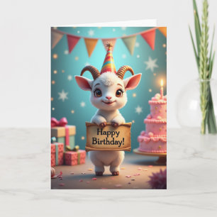 Cute Goatling Birthday Card