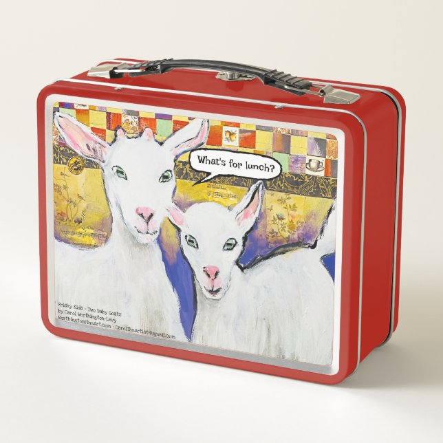 Cute Goats Art Metal Lunch Box (Back)