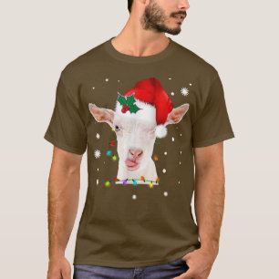 Cute Goats Christmas Lights Funny Farm Animal Chri T-Shirt