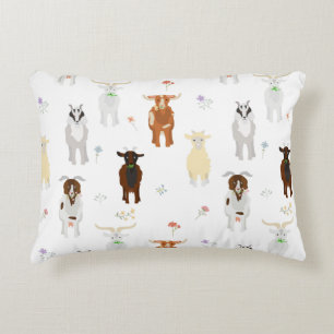 Cute Goats Farm Animals Decorative Cushion