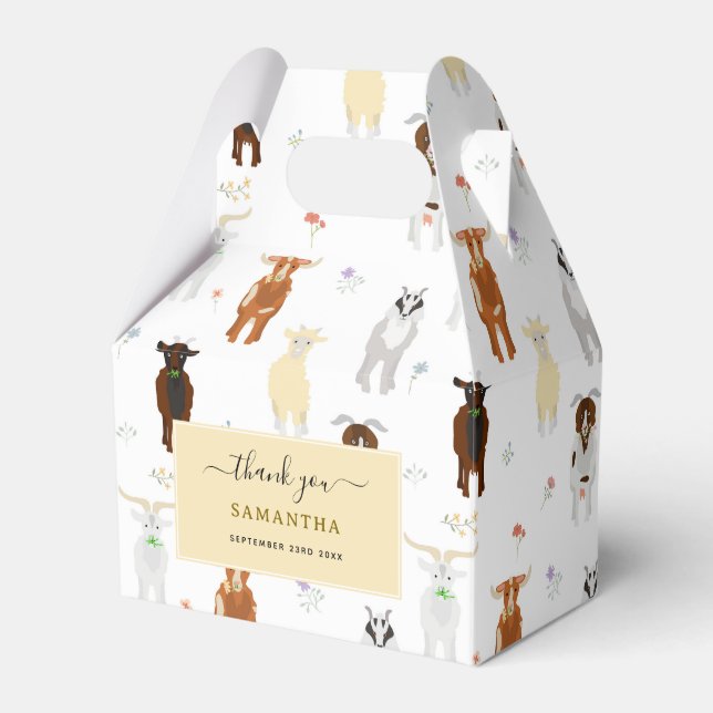 Cute Goats Farm Animals Favour Box (Front Side)