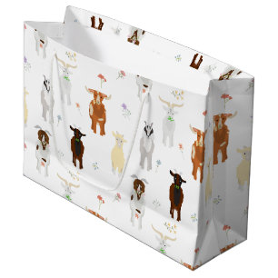 Cute Goats Farm Animals Large Gift Bag
