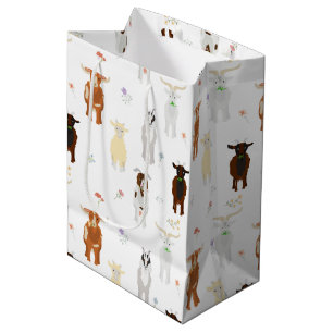 Cute Goats Farm Animals Medium Gift Bag
