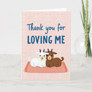 Cute Goats Loving Me Thank You Card