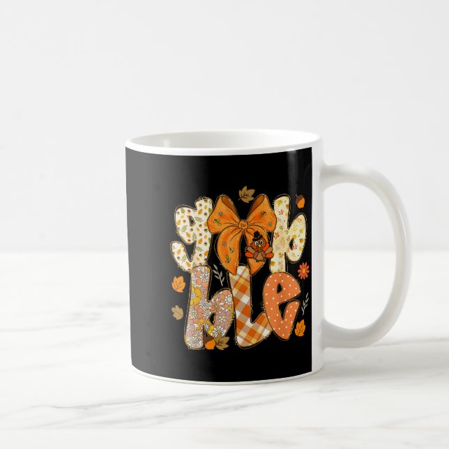 Cute Gobble Gobble Turkey Lgrim Little Boys Thanks Coffee Mug (Right)