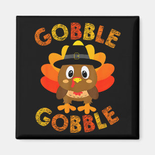 Cute Gobble Gobble Turkey Lgrim Little Boys Thanks Magnet