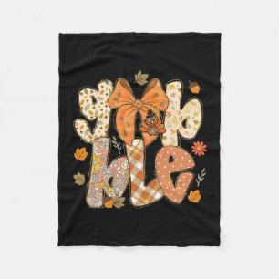 Cute Gobble Gobble Turkey Pilgrim Little Boys Than Fleece Blanket