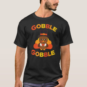 Cute Gobble Gobble Turkey Pilgrim Little Boys Than T-Shirt