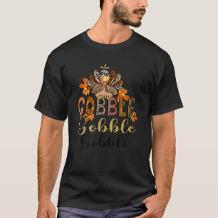Cute Gobble Gobble Turkey Pilgrim Little Boys Than T-Shirt