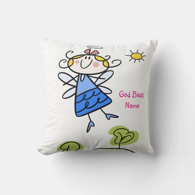 Cute Goddaughter Angel Personalised Cushion (Front)