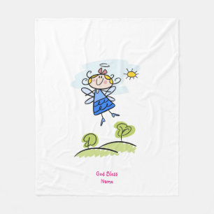 Cute Goddaughter Angel Personalised Fleece Blanket