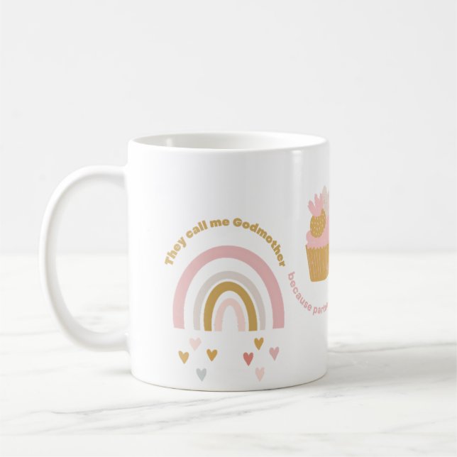 Cute Godmother Partner in Crime Bad Influence Gift Coffee Mug (Left)