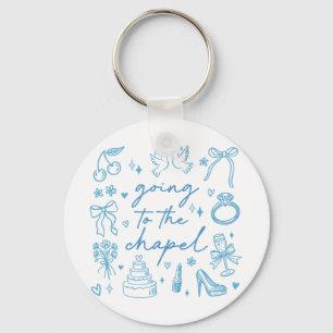 Cute Going To The Chapel Bride Engaged Bachelorett Key Ring