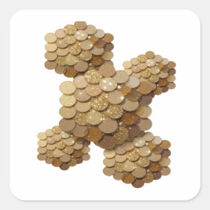 Cute Gold Abstract Craft Sticker