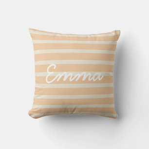 Cute Gold and Cream Striped Baby Cushion