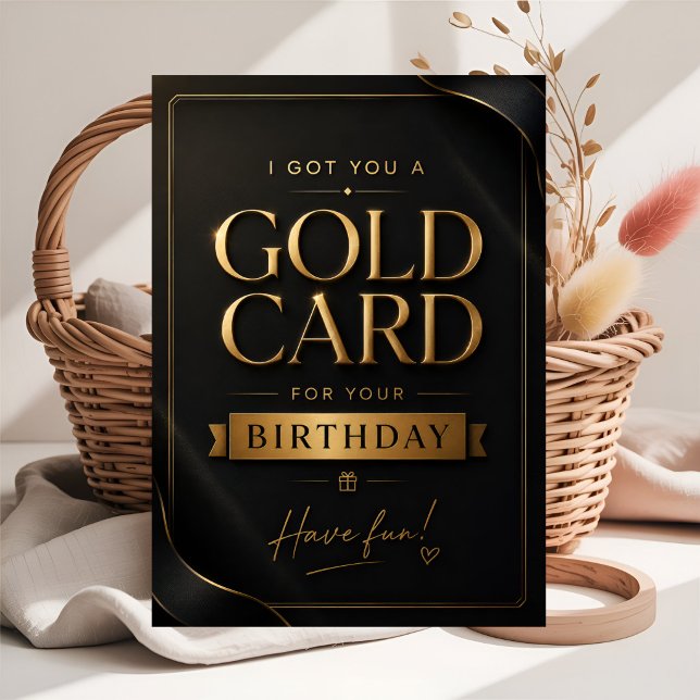 Cute Gold Birthday Gift Card (Creator Uploaded)