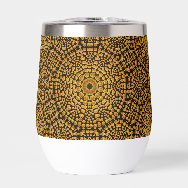 Cute Gold & Black Dot Art Pattern (Front)