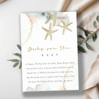 Cute Gold Blue Starfish Display Shower Baby Shower