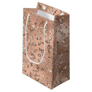 Cute Gold Cheetah Leopard Skin Print Pattern Small Gift Bag
