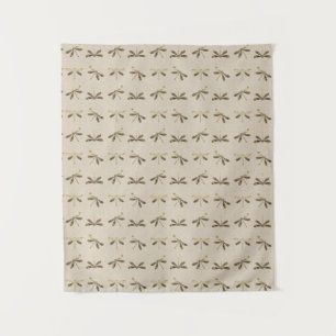 Cute Gold Dragonfly Pattern Tapestry