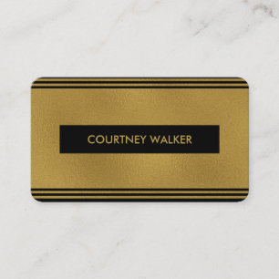 Cute gold foil & black nameplate business cards