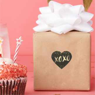 Cute Gold Foil Love XOXO Heart Confetti Modern Sticker