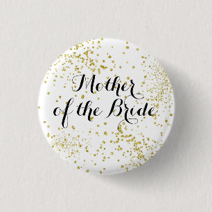 Cute Gold Glitter Mother of the Bride Button