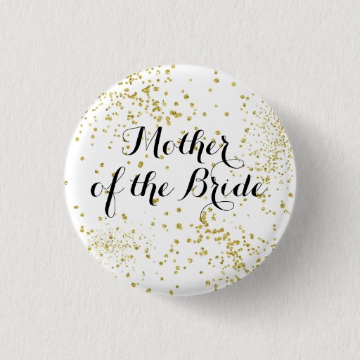 Image of Cute Gold Glitter Mother of the Bride Button