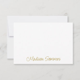 Cute Gold Handwritten Script Name Card