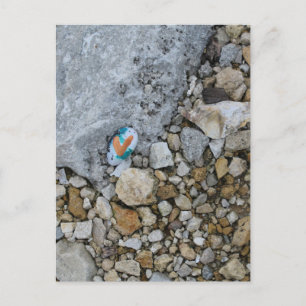 Cute Gold Heart Rock on Burlington, Iowa River Postcard