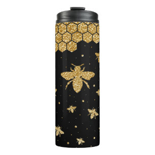 Cute Gold Honey Bee Thermal Tumbler